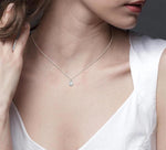 Load image into Gallery viewer, 1/3 Ctw Round Cut Diamond Pendant With Chain in 14K White Gold