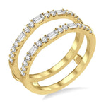 Load image into Gallery viewer, 1/2 Ctw Baguette and Round Cut Diamond Insert Ring in 14K Yellow Gold