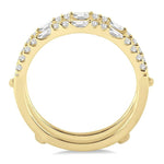 Load image into Gallery viewer, 1/2 Ctw Baguette and Round Cut Diamond Insert Ring in 14K Yellow Gold