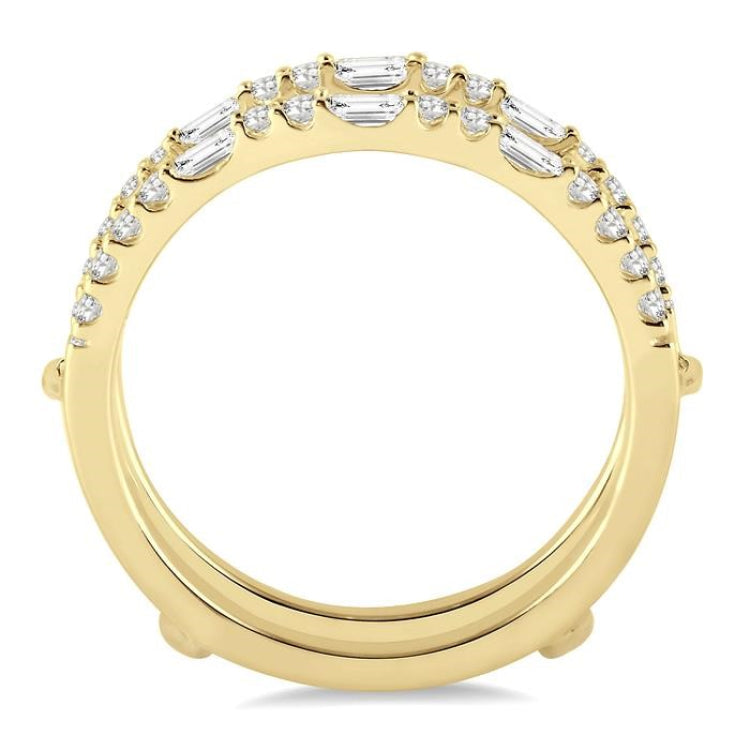 1/2 Ctw Baguette and Round Cut Diamond Insert Ring in 14K Yellow Gold