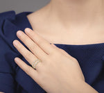 Load image into Gallery viewer, 1/2 Ctw Baguette and Round Cut Diamond Insert Ring in 14K Yellow Gold