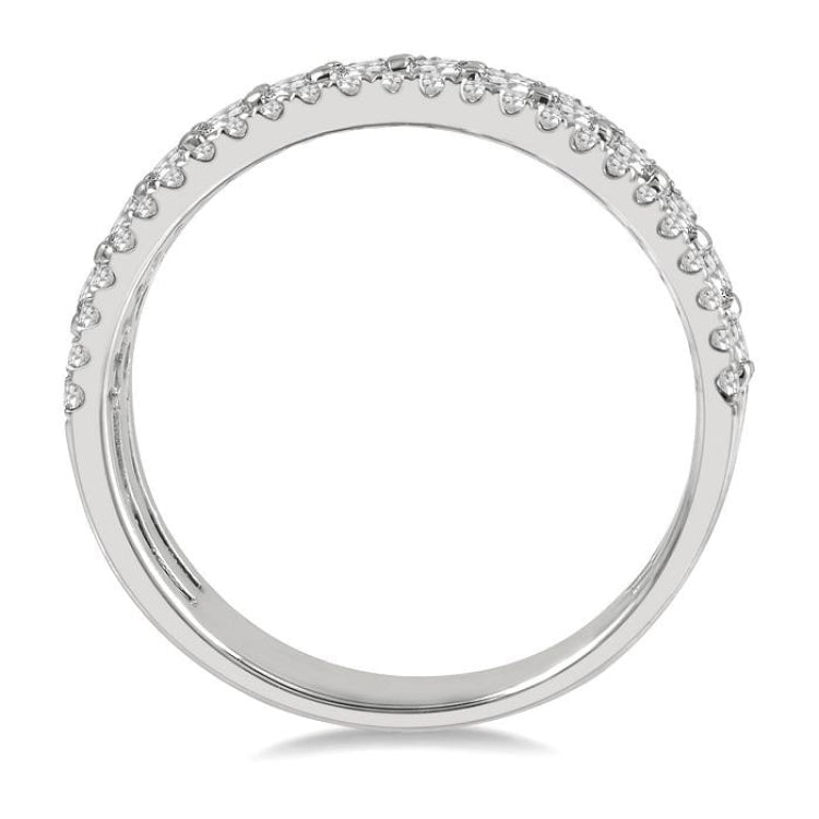 3/4 Ctw Split Triple Band Round Cut Diamond Fashion Band in 14K White Gold