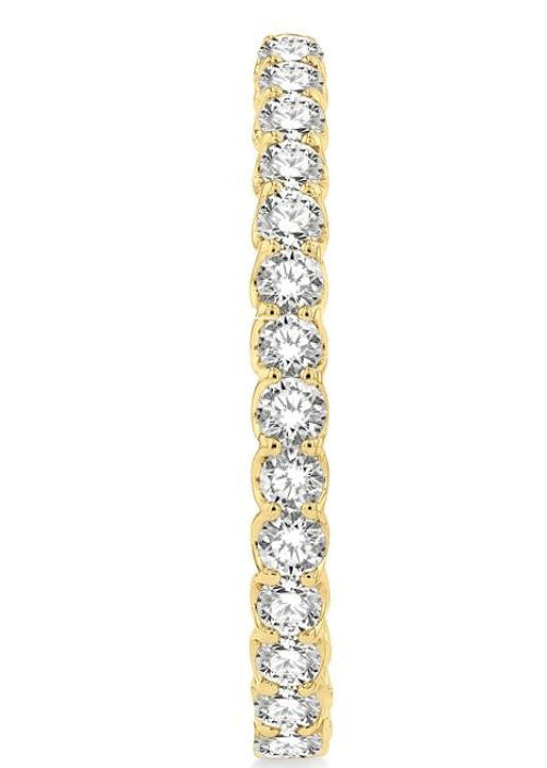 5 Ctw Inside-Out Round Cut Diamond Oval Shape Hoop Earrings in 14K Yellow Gold