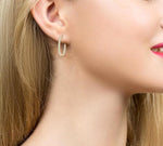 Load image into Gallery viewer, 5 Ctw Inside-Out Round Cut Diamond Oval Shape Hoop Earrings in 14K Yellow Gold