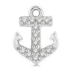 Load image into Gallery viewer, 1/10 Ctw Anchor Round Cut Diamond Petite Fashion Earring in 10K White Gold
