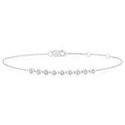 1/5 Ctw Bezel Round Cut Diamond Petite Bracelet in 10K White Gold