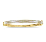 Load image into Gallery viewer, 2 Ctw Round Cut Diamond Fashion Bangle in 14K Yellow Gold
