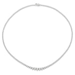 Load image into Gallery viewer, 5 Ctw Riviera Round Cut Diamond Necklace in 14K White Gold