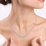 Load image into Gallery viewer, 5 Ctw Riviera Round Cut Diamond Necklace in 14K White Gold