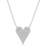 Load image into Gallery viewer, 1/4 Ctw Heart Charm Round Cut Diamond Fashion Pendant With Chain in 10K White Gold