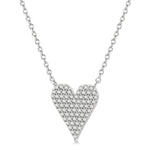 Load image into Gallery viewer, 1/4 Ctw Heart Charm Round Cut Diamond Fashion Pendant With Chain in 10K White Gold