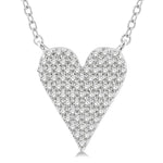Load image into Gallery viewer, 1/4 Ctw Heart Charm Round Cut Diamond Fashion Pendant With Chain in 10K White Gold