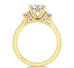 Load image into Gallery viewer, 5/8 Ctw Oval Shape Lovebright Round Cut Diamond Engagement Ring in 14K Yellow and White Gold