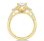 Load image into Gallery viewer, 3/4 Ctw Circular Mount Lovebright Pear and Round Cut Diamond Engagement Ring in 14K Yellow and White Gold