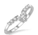 Load image into Gallery viewer, 1/3 Ctw Chevron Marquise and Round Cut Diamond Fashion Ring in 14K White Gold