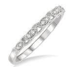 Load image into Gallery viewer, 1/10 Ctw Marquise Shape Lattice Round Cut Diamond Wedding Band in 14K White Gold