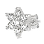 Load image into Gallery viewer, 1/6 Ctw Floral Round Cut Diamond Petite Fashion Earring in 10K White Gold