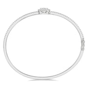 1 Ctw Circular Lovebright Round Cut Diamond Stackable Bangle in 14K White Gold