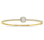 Load image into Gallery viewer, 1 Ctw Cushion Shape Lovebright Round Cut Diamond Stackable Bangle in 14K Yellow and White Gold