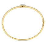 Load image into Gallery viewer, 1 Ctw Cushion Shape Lovebright Round Cut Diamond Stackable Bangle in 14K Yellow and White Gold