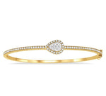 Load image into Gallery viewer, 1 Ctw Pear Shape Lovebright Round Cut Diamond Stackable Bangle in 14K Yellow and White Gold