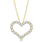Load image into Gallery viewer, 4 Ctw Heart Shape Round Cut Diamond Pendant With Chain in 14K Yellow Gold