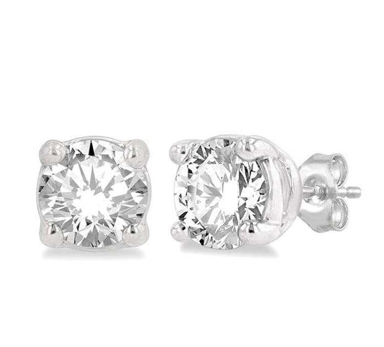 1/4 Ctw Round Cut Diamond Stud Earring in 14K White Gold