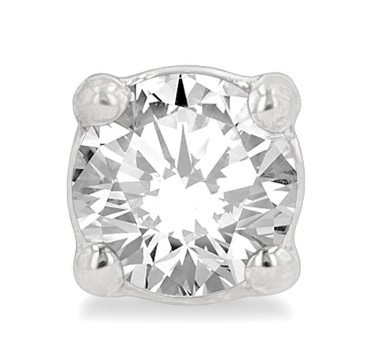 1/4 Ctw Round Cut Diamond Stud Earring in 14K White Gold