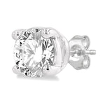 Load image into Gallery viewer, 1/4 Ctw Round Cut Diamond Stud Earring in 14K White Gold