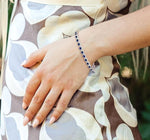 Load image into Gallery viewer, 4x3 MM Oval Cut Sapphire and 1 Ctw Round Cut Diamond Precious Bracelet in 14K White Gold
