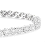 Load image into Gallery viewer, 3 Ctw Round Cut Lovebright Diamond Tennis Bracelet in 14K White Gold