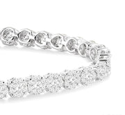 3 Ctw Round Cut Lovebright Diamond Tennis Bracelet in 14K White Gold