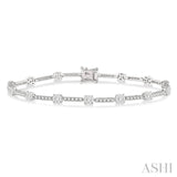 1 3/4 Ctw Lovebright Round Cut Diamond Bar Tennis Bracelet in 14K White Gold
