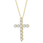 Load image into Gallery viewer, 4 Ctw Round Cut Diamond Cross Pendant in 14K Yellow Gold with Chain
