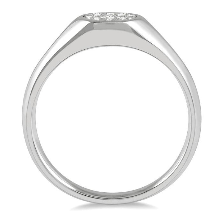 1/8 Ctw Oval Shape Lovebright Diamond Ring in 14K White Gold