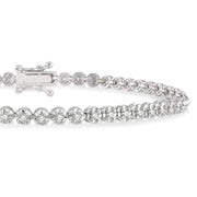 1 Ctw Round Cut Diamond Illusion Tennis Bracelet in 14K White Gold