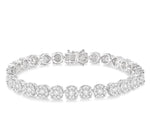 Load image into Gallery viewer, 7 Ctw Round Cut Diamond Lovebright Tennis Bracelet in 14K White Gold