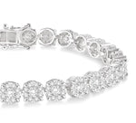 Load image into Gallery viewer, 7 Ctw Round Cut Diamond Lovebright Tennis Bracelet in 14K White Gold