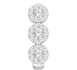 Load image into Gallery viewer, 7/8 Ctw Lovebright Round Cut Diamond Half Hoop Earring in 14K White Gold