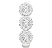 7/8 Ctw Lovebright Round Cut Diamond Half Hoop Earring in 14K White Gold