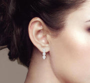 7/8 Ctw Lovebright Round Cut Diamond Half Hoop Earring in 14K White Gold