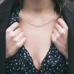 Load image into Gallery viewer, 10 Ctw Riviera Round Cut Diamond Necklace in 14K Yellow Gold