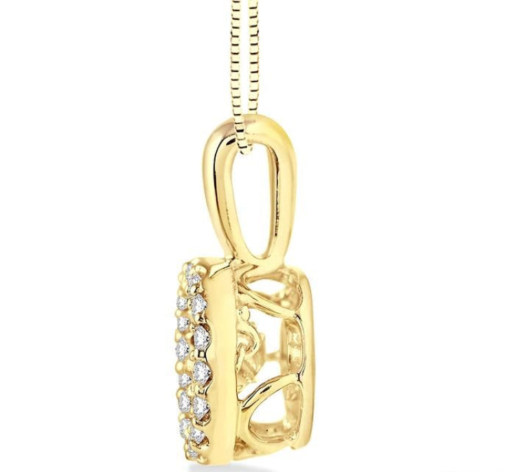 1/3 Ctw Diamond Emotion Pendant in 14K Yellow Gold with Chain