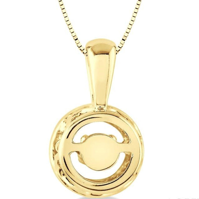 1/3 Ctw Diamond Emotion Pendant in 14K Yellow Gold with Chain
