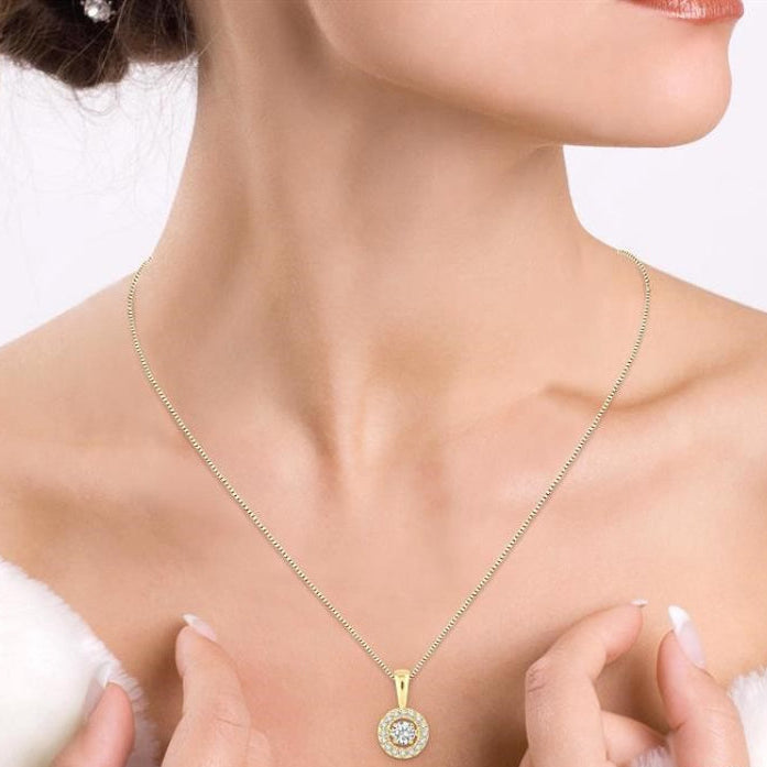 1/3 Ctw Diamond Emotion Pendant in 14K Yellow Gold with Chain