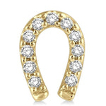 Load image into Gallery viewer, 1/10 Ctw Horseshoe Charm Round Cut Diamond Petite Earring in 10K Yellow Gold