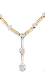 Load image into Gallery viewer, 2 Ctw Lovebright Round Cut Diamond Elongated Link Necklace in 14K Yellow and White Gold
