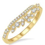 Load image into Gallery viewer, 1/3 Ctw Alternating Marquise and Circular Mount Round Cut Diamond Curved Wedding Band in 14K Yellow Gold