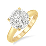 Load image into Gallery viewer, 1/2 Ctw Lovebright Round Cut Diamond Ring in 14K Yellow and White Gold