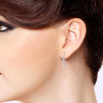 Load image into Gallery viewer, 5 Ctw Inside-Out Round Cut Diamond 1 1/2 Inch Hoop Earrings in 14K White Gold